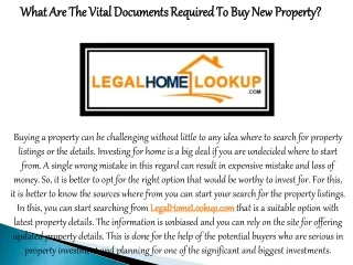 What Are The Vital Documents Required To Buy New Property?