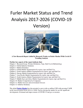 Furler Market Status and Trend Analysis 2017-2026 (COVID-19 Version)