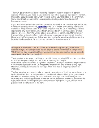 the usa government has banned the importation