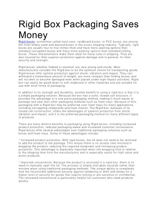 rigid box packaging saves money rigid boxes