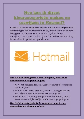 Hoe kan ik direct kleurcategorieën maken en toewijzen in Hotmail?