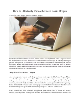 how to effectively choose between banks oregon
