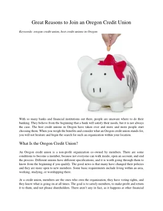 great reasons to join an oregon credit union
