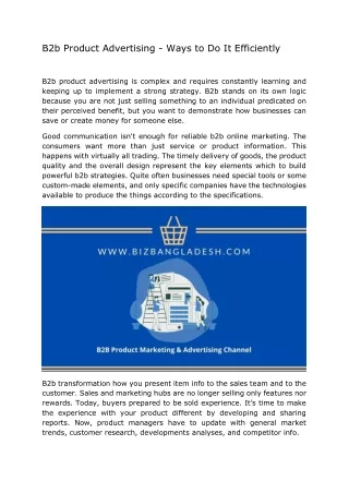 b2b product advertising ways to do it efficiently