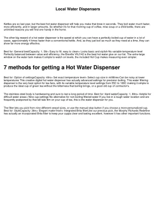 Why our Plumbed Water Dispenser is trusted