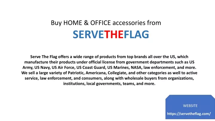 buy home office accessories from serve the flag