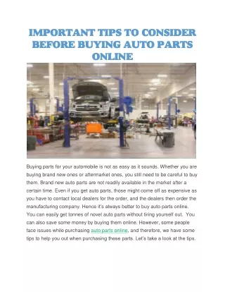 important tips to consider before buying auto