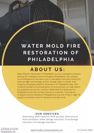 Water Mold Fire Restoration of Philadelphia