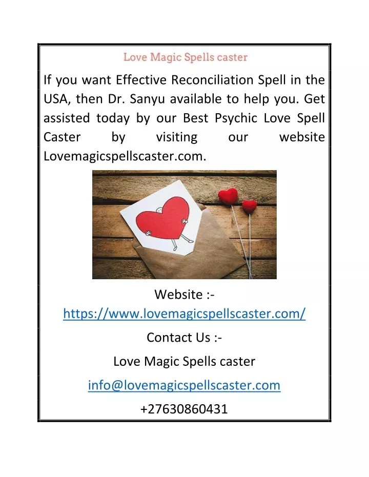 if you want effective reconciliation spell