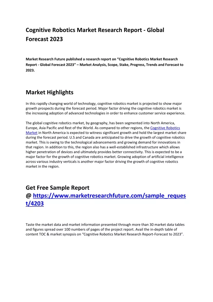 cognitive robotics market research report global