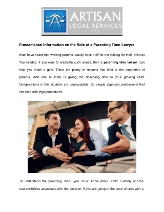 Fundamental Information on the Role of a Parenting Time Lawyer