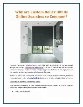 why are custom roller blinds online searches