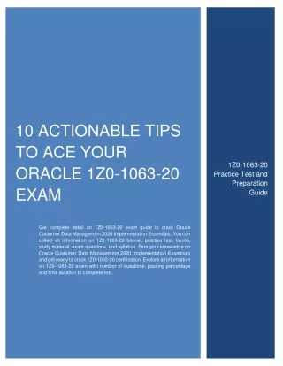 10 actionable tips to ace your oracle 1z0 1063