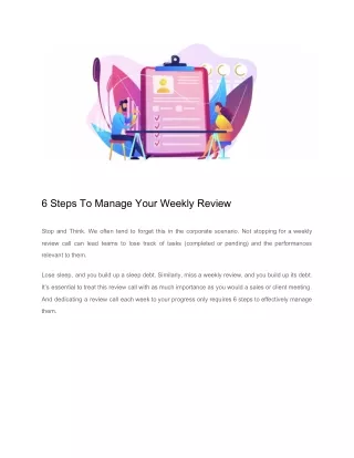6 steps to manage your weekly review