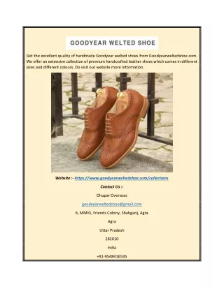 Goodyear Welted Leather Shoes Online | Goodyearweltedshoe.com