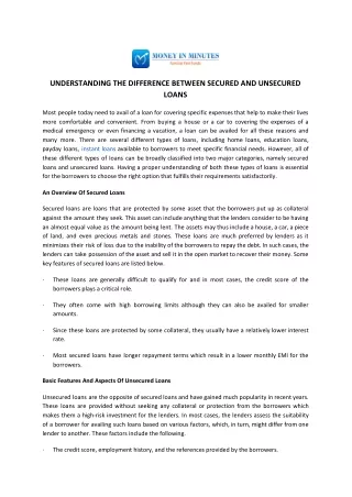 understanding the difference between secured
