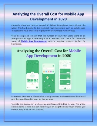 analyzing the overall cost for mobile