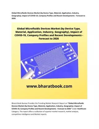 global microfluidic devices market by device type