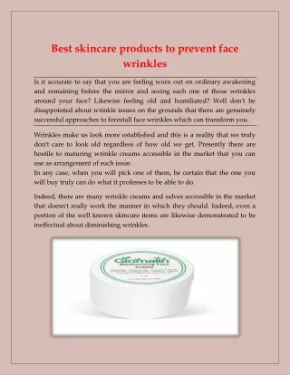 Best skincare products to prevent face wrinkles