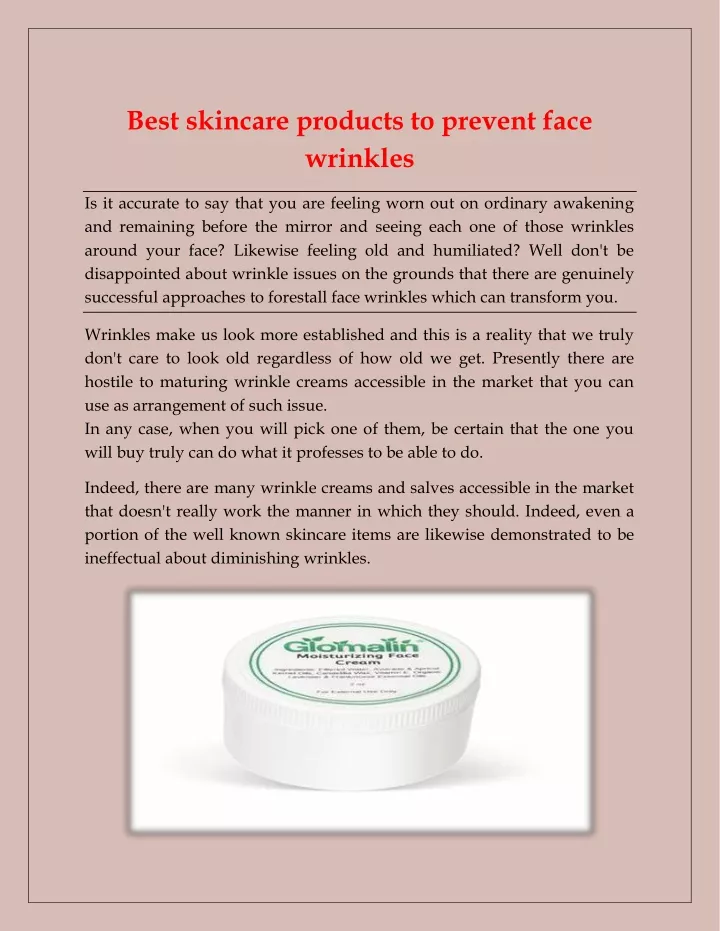 best skincare products to prevent face wrinkles