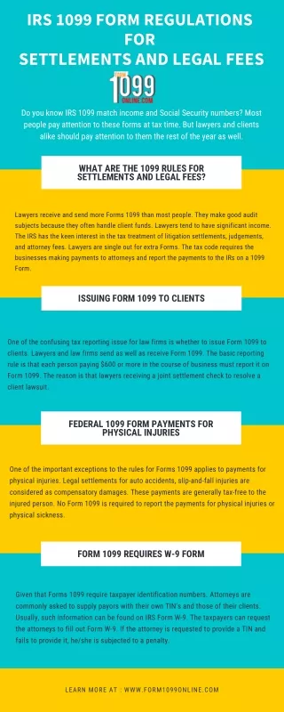 irs 1099 form regulations for settlements