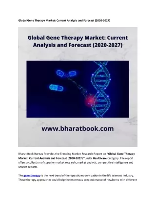 global gene therapy market current analysis