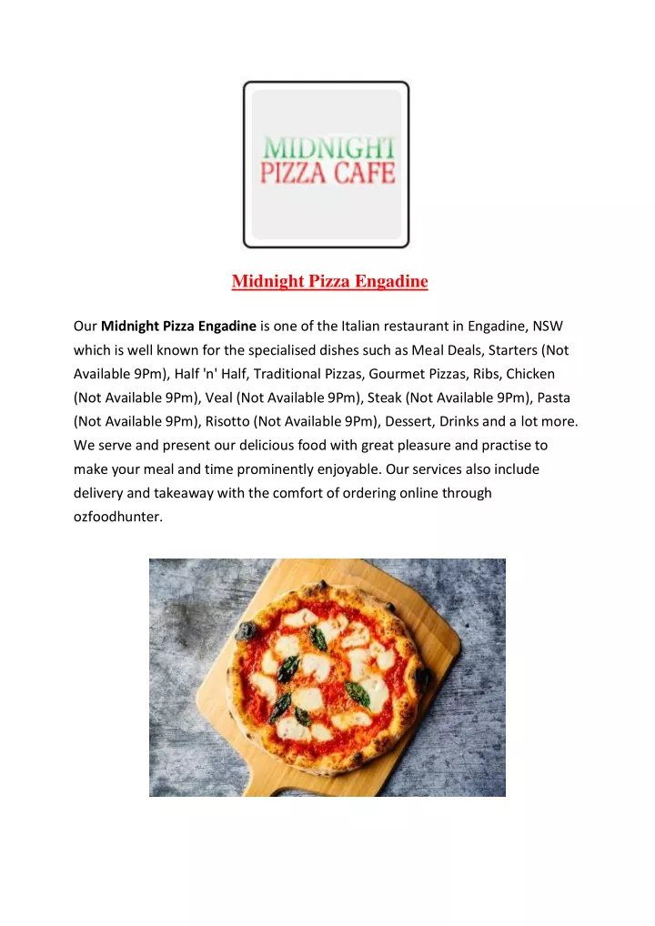 midnight pizza engadine