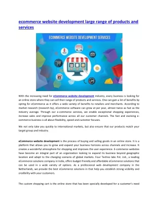 ecommerce website development large range