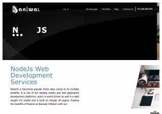 NodeJS Web Development Services Company | Baniwal Infotech