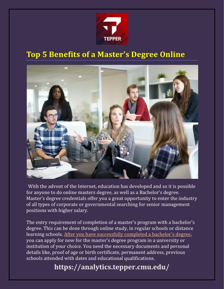 top 5 benefits of a master s degree online