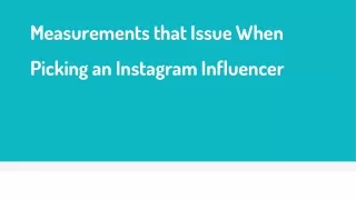 measurements that issue when