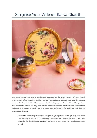 surprise your wife on karva chauth
