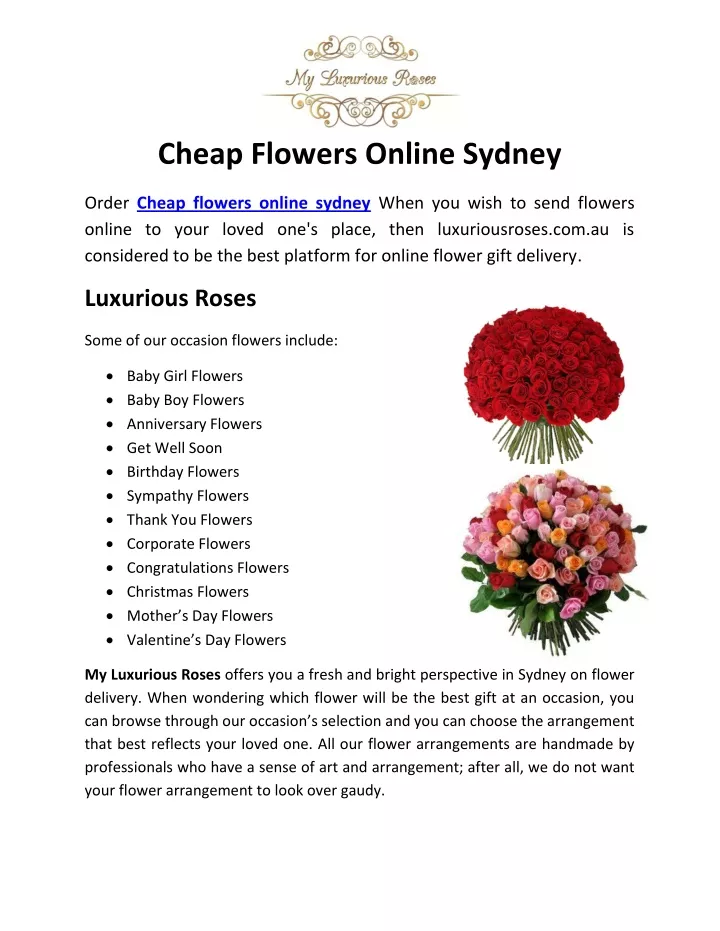 cheap flowers online sydney