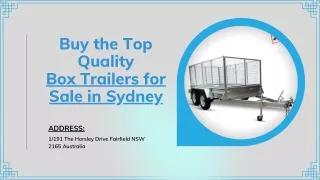 Buy the Top Quality Box Trailers for Sale in Sydney
