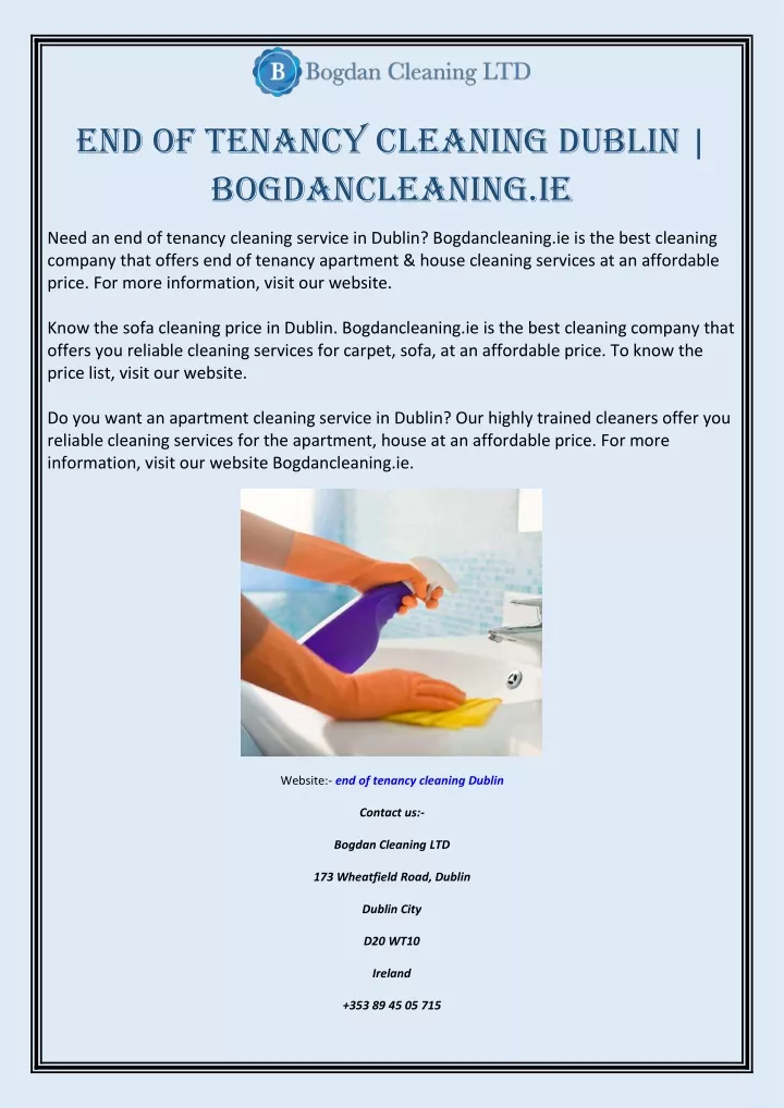 end of tenancy cleaning dublin bogdancleaning ie