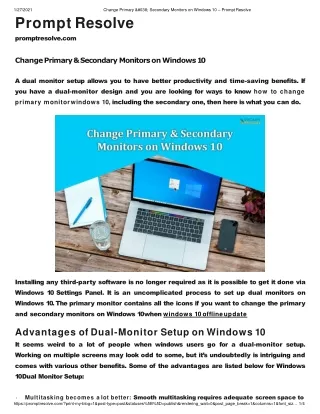 Change Primary & Secondary Monitors on Windows 10