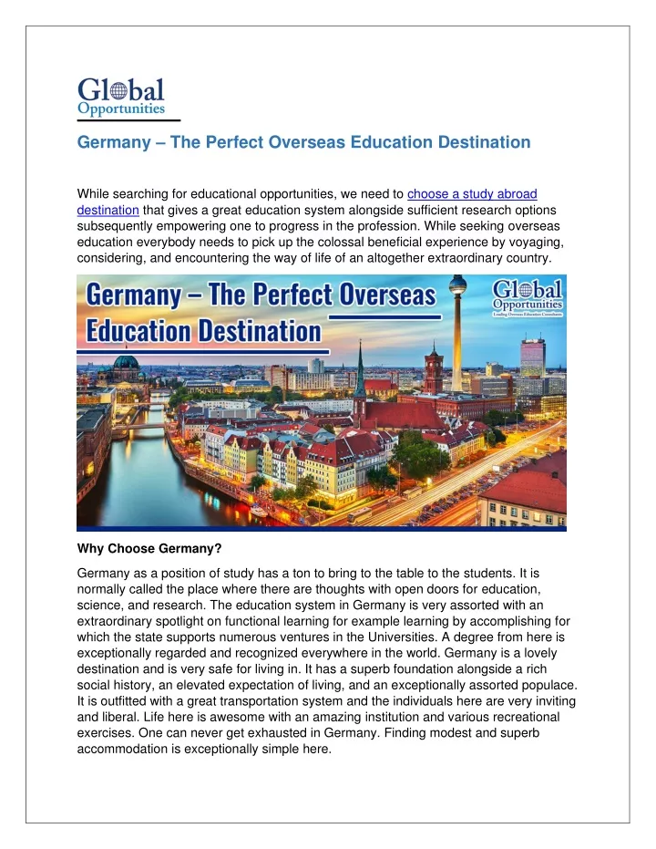 germany the perfect overseas education destination