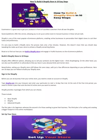 how to build a shopify store in 10 easy steps