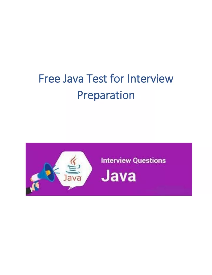 free java test for interview free java test