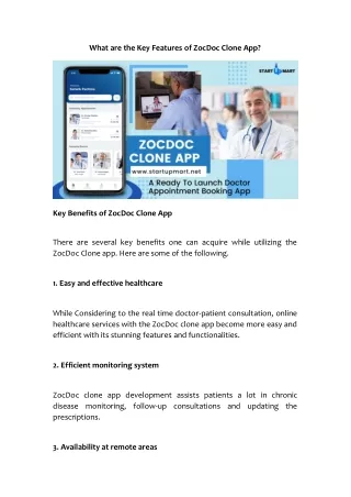 what are the key features of zocdoc clone app