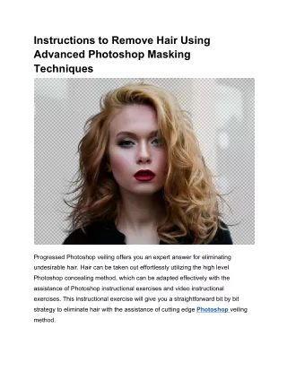 instructions to remove hair using advanced