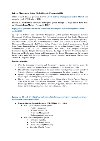railway management system market report forecasts