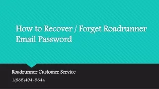 how to recover forget roadrunner email password