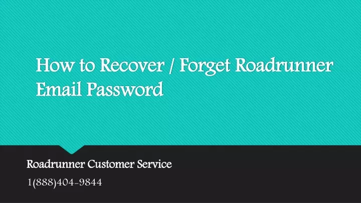 how to recover forget roadrunner email password