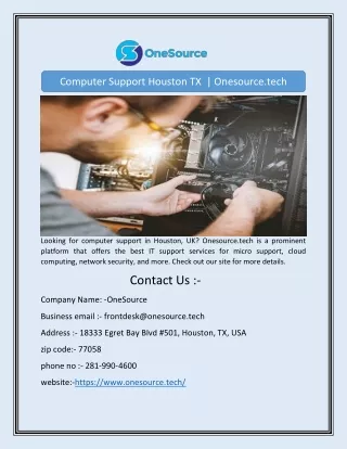 computer support houston tx onesource tech