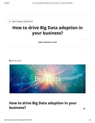 How to drive Big Data adoption in your business - Auto Count Sdn Bhd