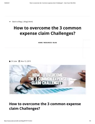 How to overcome the 3 common expense claim Challenges - Auto Count Sdn Bhd