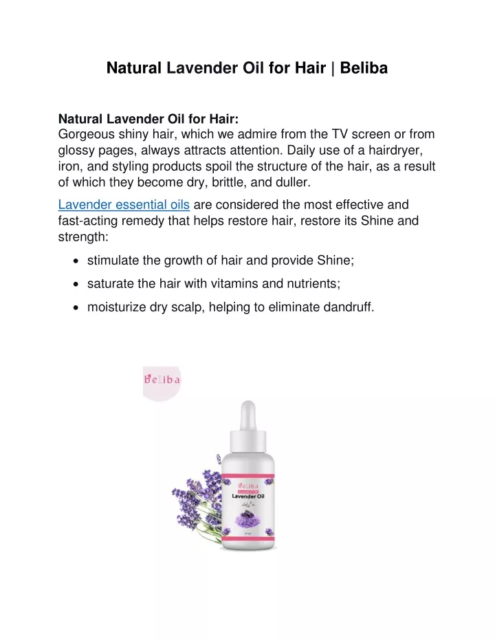 natural lavender oil for hair beliba