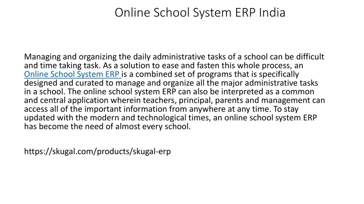 online school system erp india