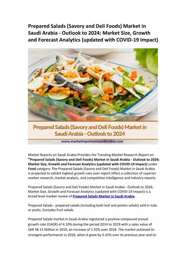prepared salads savory and deli foods market